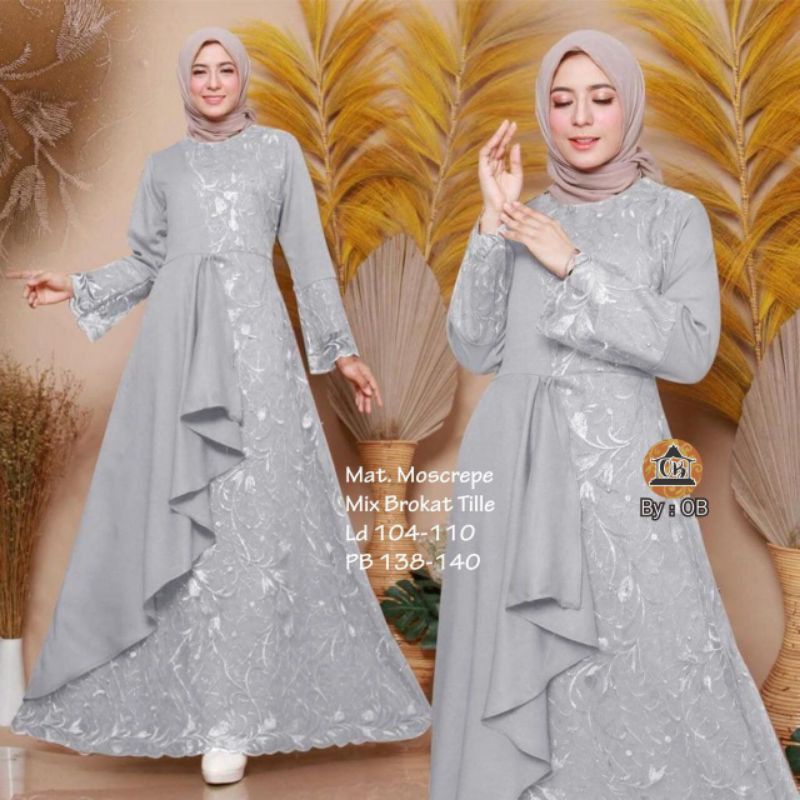 Gamis Mafaza, Gamis Muslim 2021,Baju Lebaran 2021,Gamis Borkat
