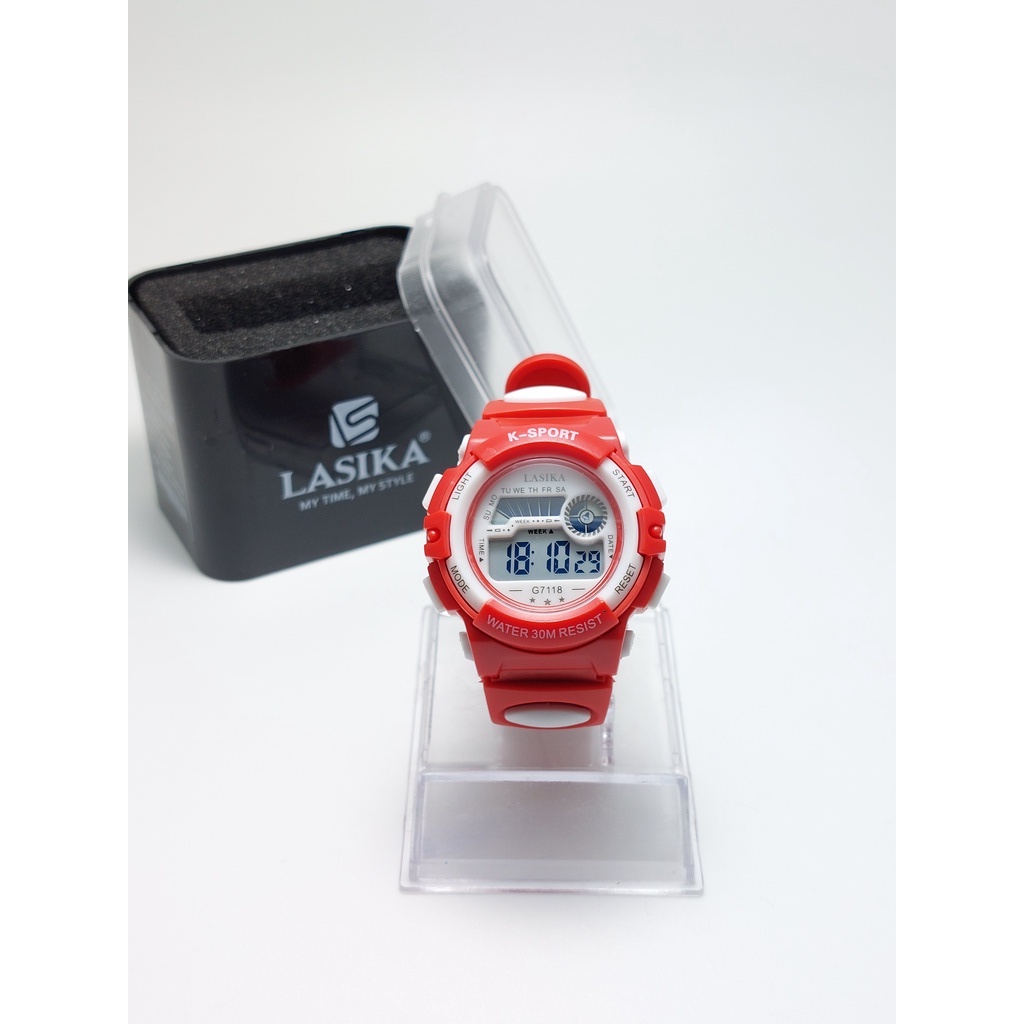 Jam Tangan Anak Cewe / Anak Cowo Digital Sporty Anti air Lasika Type 7118