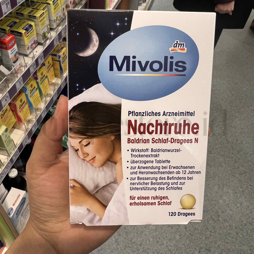 Mivolis Nachtruhe Baldrian Schlaf-Dragees N, 120 St ( Tablet Ekstrak Akar Valerian 150mg untuk tidur
