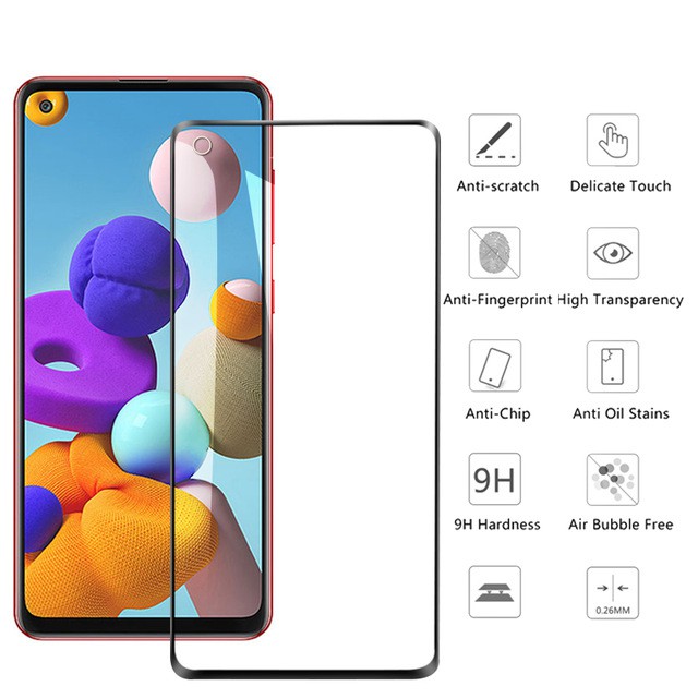 Tempered Glass SAMSUNG A21s 2020 Antigores Kaca Pelindung Layar Screen Protector Full Cover