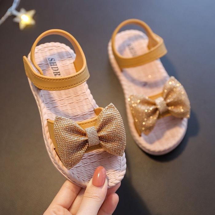 RYX - Glitter Bow Sandal Slip On Anak Perempuan Fashion Casual / Jalan-Jalan - Ori Import (NO BOX) - Ori Import