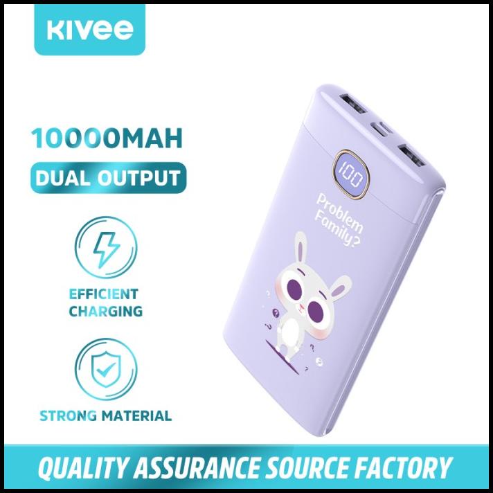Kivee Power Bank 10000Mah Original Dual Usb 10W Led Digital