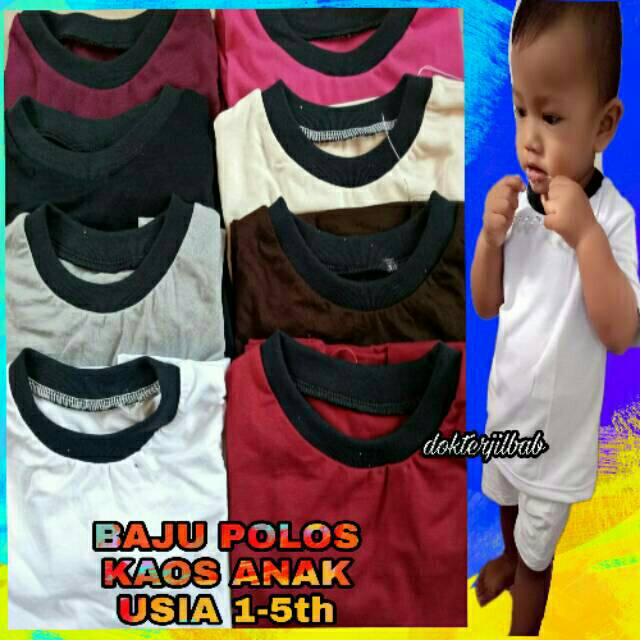 BAJU SPANDEK RAYON KAOS POLOS ANAK BALITA SUPER ADEM