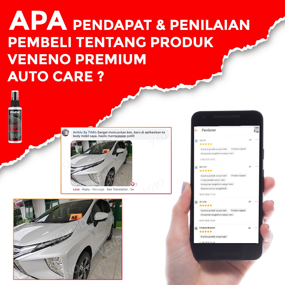 Veneno Ultimate Nano Coating - Pengkilap Pelapis Pelindung Perawatan Cat Body Motor dan Mobil - Real Nano Coating Untuk Pengkilap Mobil &amp; Motor - Bisa COD