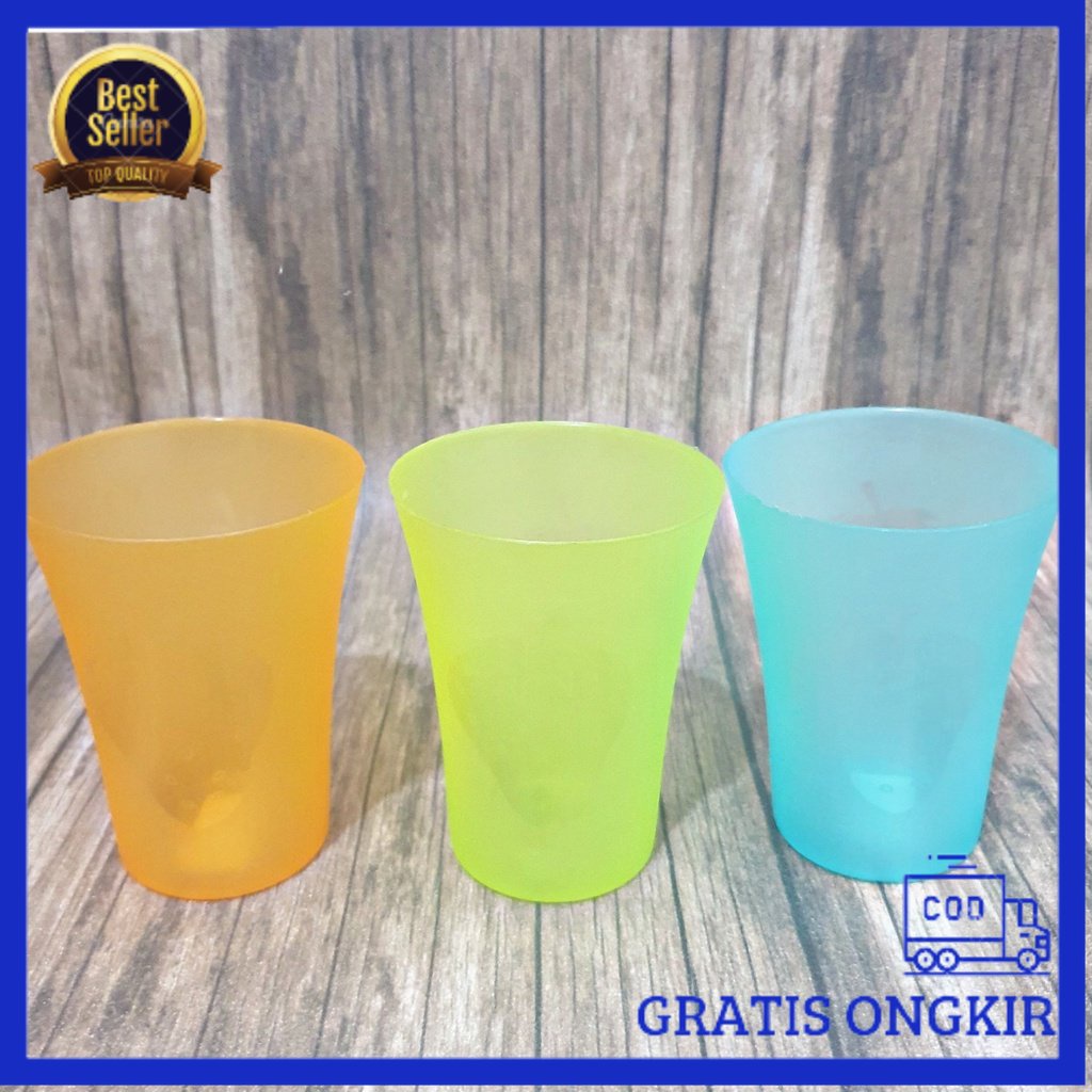 TERMURAH GELAS MINUM GELAS PLASTIK GELAS ANAK GELAS SOUVENIR GELAS LEMONY [COD]