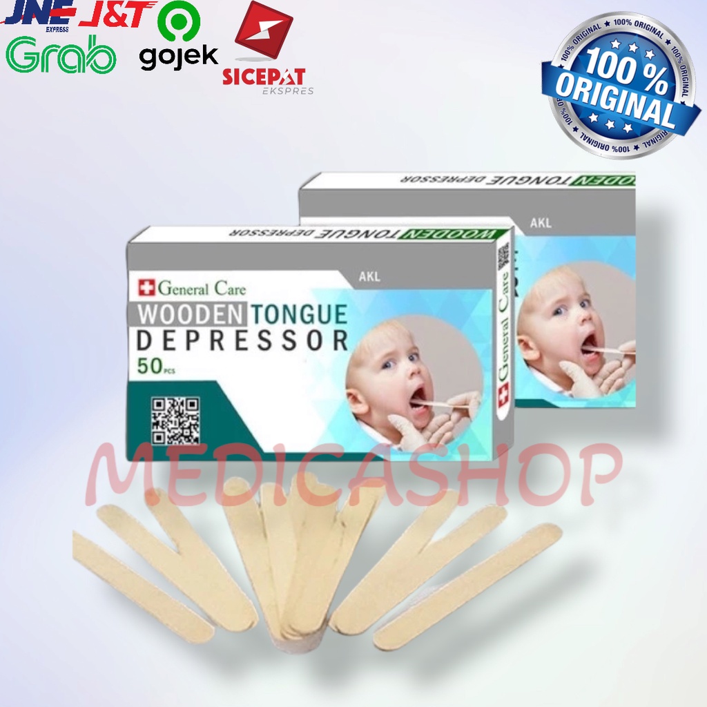 Spatel Kayu Sudip Lidah Tongue Spatula genaral care pak 50pcs