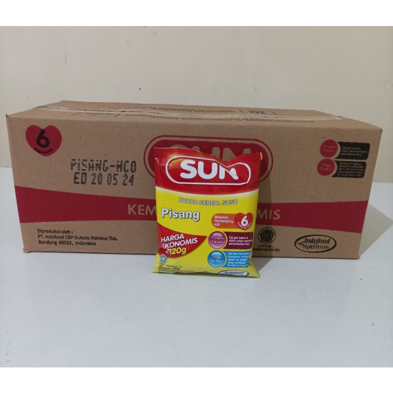 bubur sun pisang 120 gr / 1 dus / 24 pcs kemasan ekonomis