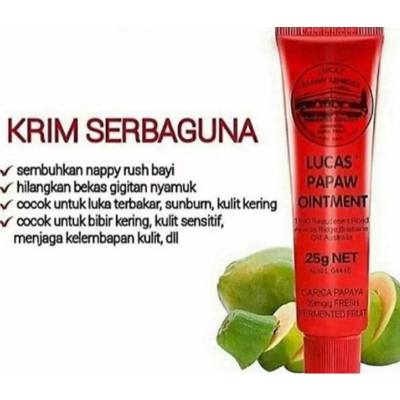 LUCAS PAPAW OINTMENT SALEP 25gr LIPBALM PENGHILANG BEKAS LUKA EKSIM GATAL KULIT