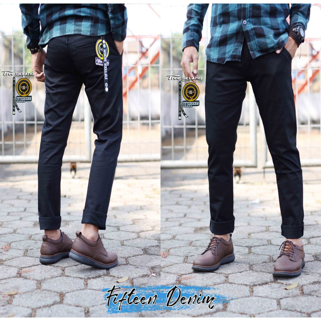 TERLARIS ! CELANA CHINO PANJANG PRIA DEWASA SLIM FIT BAHAN TEBAL PREMIUM ORIGINAL Fifteen Denim