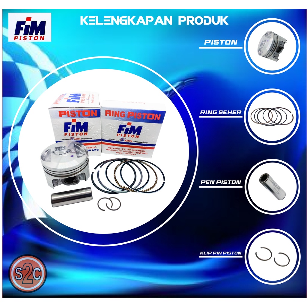 PISTON KIT BEAT VARIO BLADE SCOOPY SPACY FIM42 PIN 13 FIM 42-1