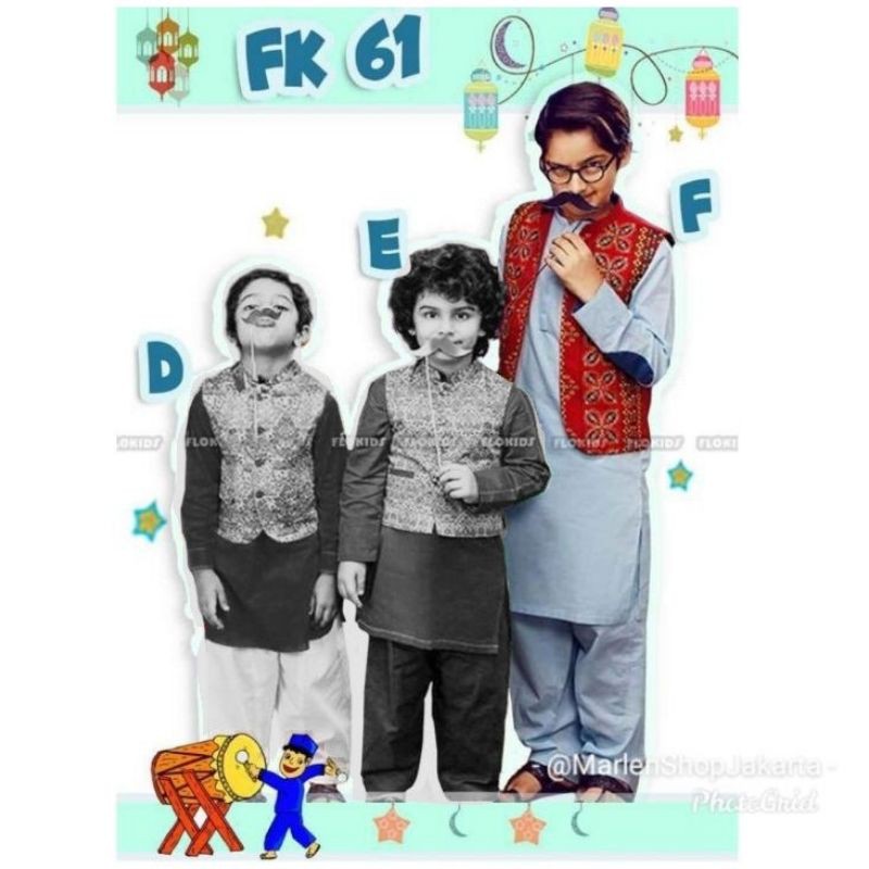 Import Baju Koko Kurta Rompi India Anak Merah Hijau Biru Tosca