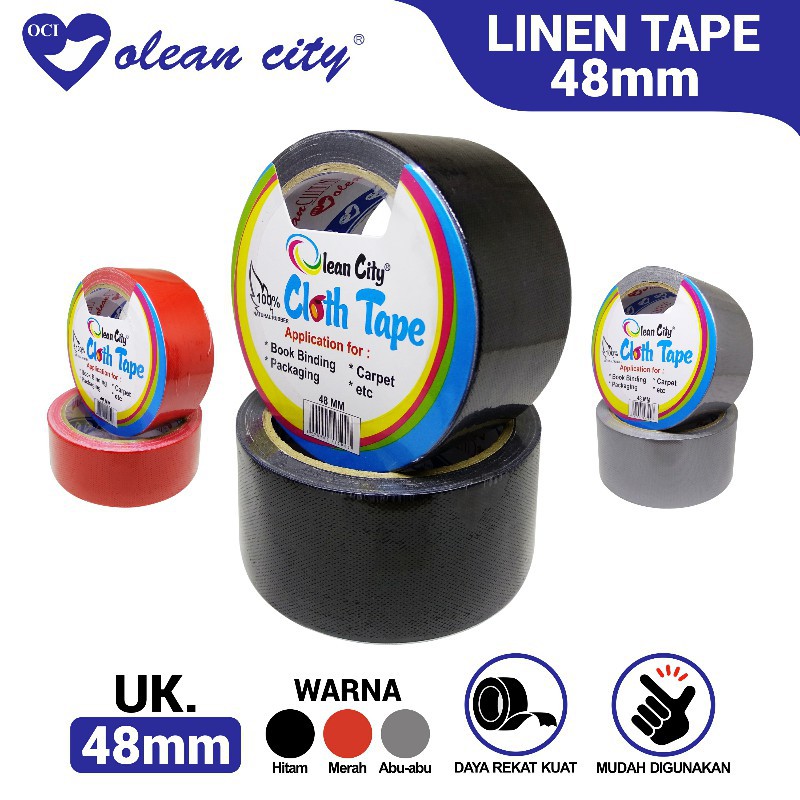 

[PCS] OLEAN CITY OCI CLOTH TAPE 2INCH / 48 MM LAKBAN ISOLASI SELOTIP LINEN TAPE*