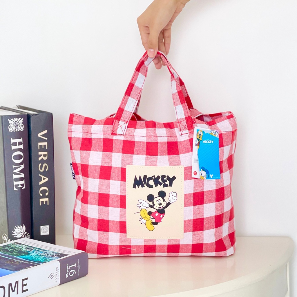 TAS IMPORT ZARA MICKEY MOUSE © DISNEY GINGHAM TOTE BAG 01511