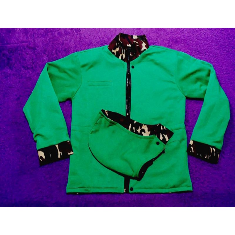 JAKET BB BANSER PREMIUM BEDGE full  TIMBUL hijau Ansor