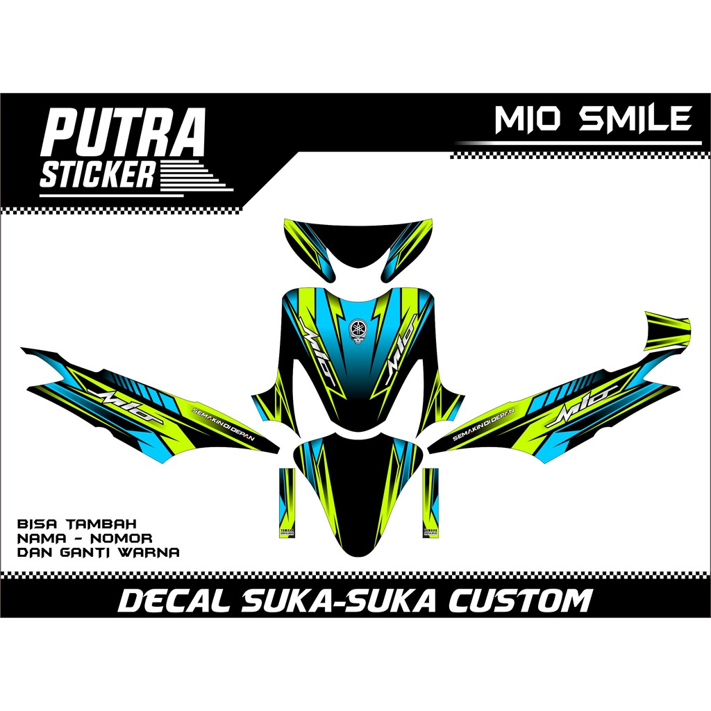 Decal Sticker Yamaha MIO smile custom full body, Mio smile