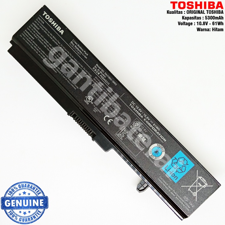 Baterai Toshiba Portege T110 T115 T130 T135 T110D PA3780