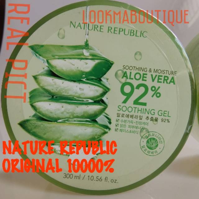 READY STOCK ORIGINAL 100% Nature Republic Aloe vera gel 92% impor Korea langsung