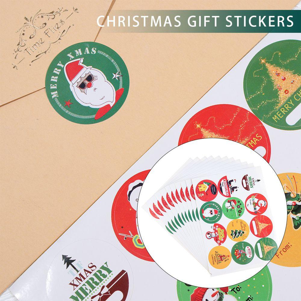 Populer 10lembar Kertas Hadiah Stiker DIY Sealing Biskuit Paket Self Adhesive Xmas Ornament