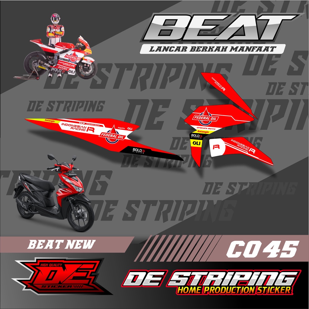 STRIPING VARIASI STIKER BEAT NEW 2020 (C045) STICKER MOTOR RACING SEMI FULL VARIASI STIKER KEREN 202