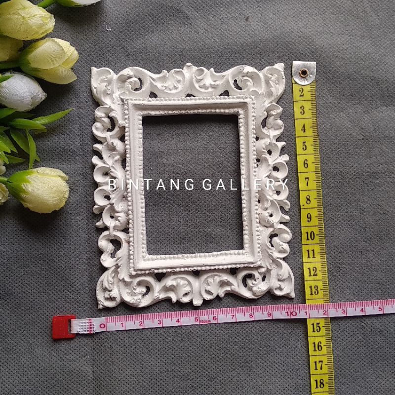 (#1) FRAME RESIN KOTAK UKIR / frame aksesoris mahar scrapbook