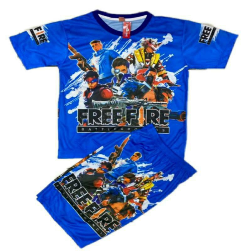 SETELAN KAOS BAJU ANAK FF FREE FIRE KIDS BATTLE GROUNDS BEST SELLER GAMING MURAH