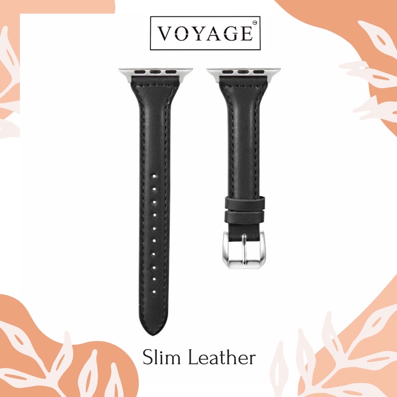 ORIGINAL Genuine Leather Slim Strap Apple watch 40mm 44mm 41mm 49mm series 8 ULTRA 7 6 5 3 SE tali jam tangan perempuan kulit Fashion Classic Original Voyage Store IWO 13 14 T500 T55