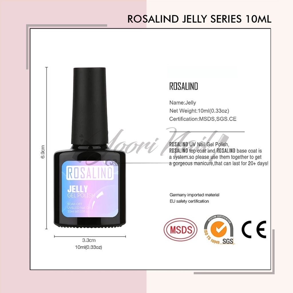 Rosalind jelly series kutek gel 10ml gel polish uv led jelly series