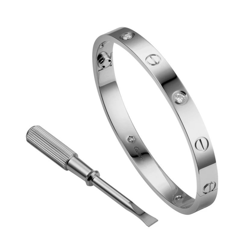 Tidak Ada.5Obeng GelangLOVESeri Abadi Cincin Trendi Wanita Pria Platinum Pita Diamond Gelang Perhias