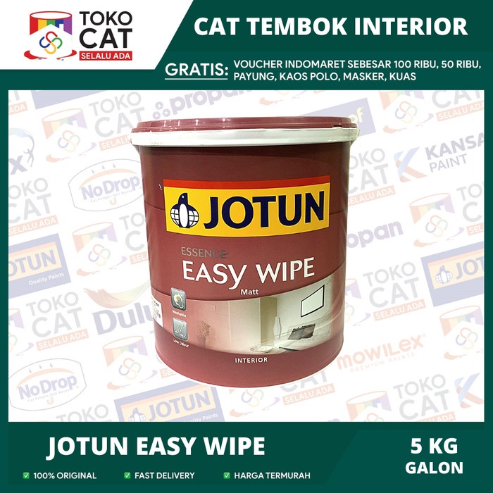 CAT TEMBOK INTERIOR JOTUN EASY WIPE WARNA PUTIH / CHI 5KG GALON