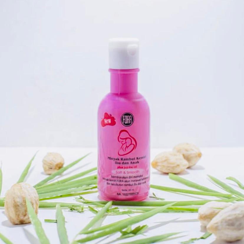 *ORIGINAL* FORA Minyak Rambut Kemiri Ibu dan Anak Plus Jojoba Oil / Soft &amp; Smooth / Mild &amp; Gentle 65ml 65 ml