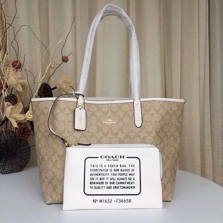 [Instant/Same Day] 36658 coach Double-sided ladies shopping bag tote bag  gwd
