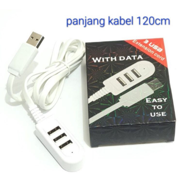 usb hub lubang 3port pc&amp; laptop mouse &amp; keyboard v 2,0 panjang kabel 120cm