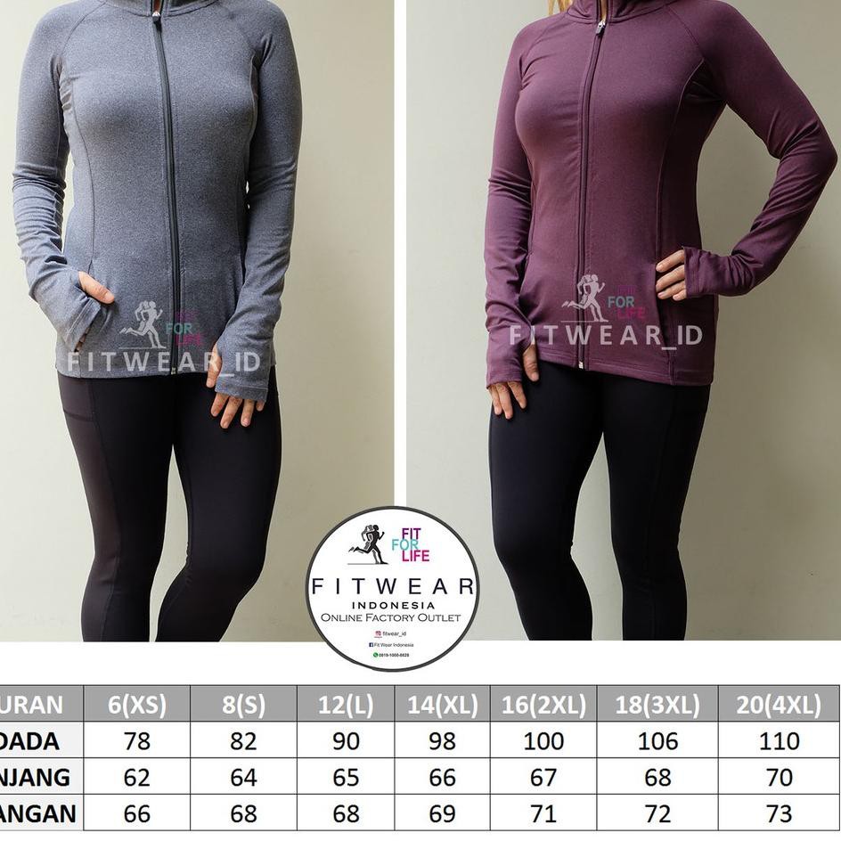 0AR Jaket olahraga wanita (Fitness, Yoga, Zumba) Anko Active neoprene [grey] ★
