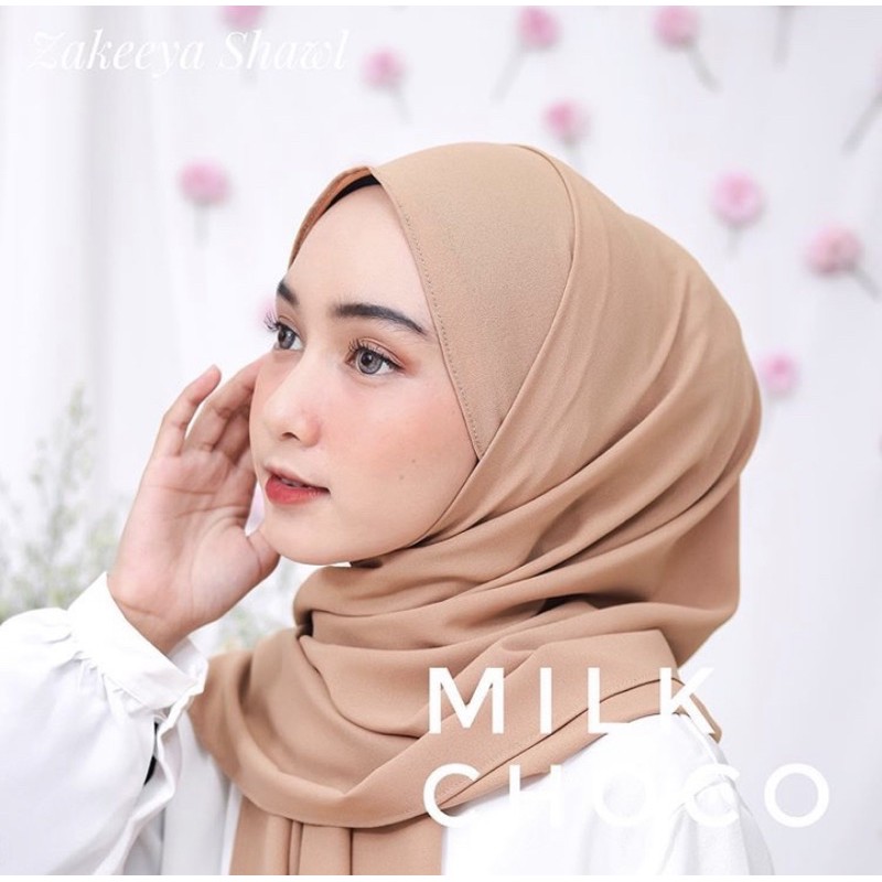 ZAKEEYA SHAWL PASHMINA DIAMOND ITALIANO IMPORT / DIAMOND DOLL PREMIUM by Ciloutfit-Milk Choco