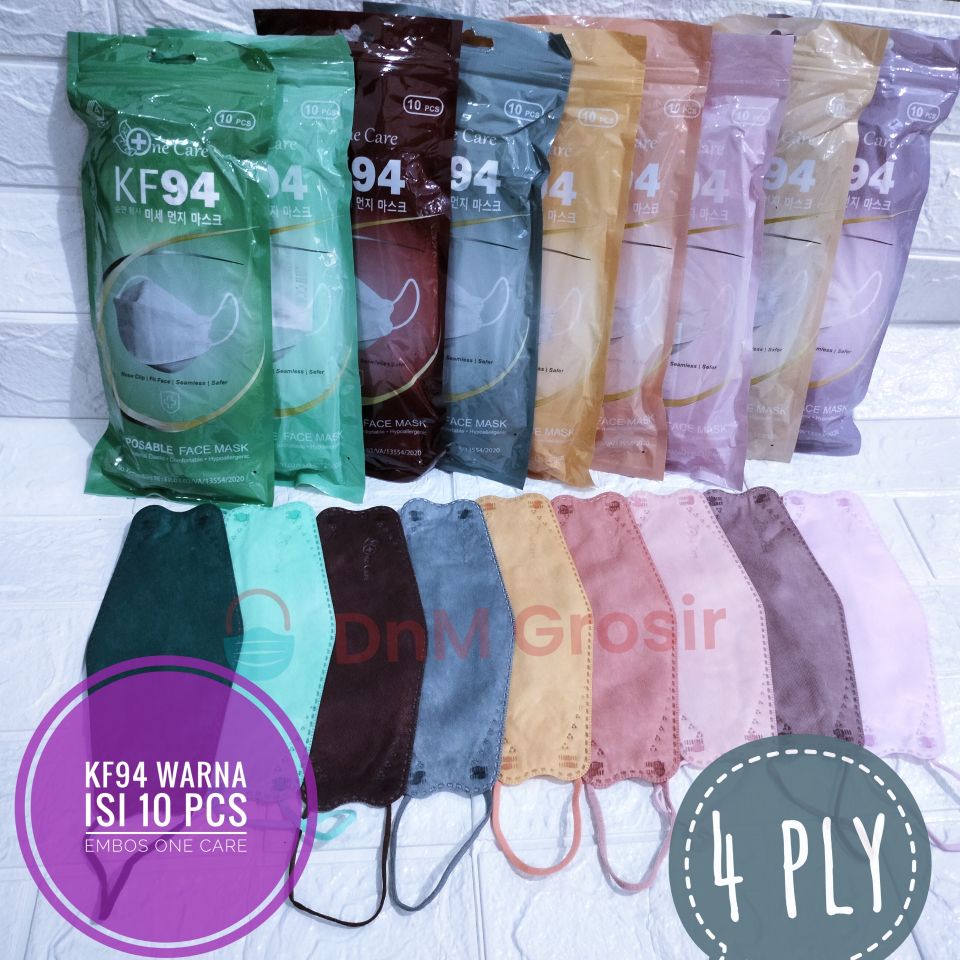 Masker KF94 Warna Warni Ready Ne Care Embos Kemenkes isi 10 pcs