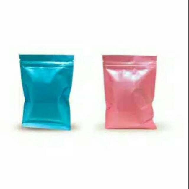 HOT SALE12x18 kantong plastik ziplock klip blue pink glossy/Kantong Masker/Packaging Bubuk /UMKM