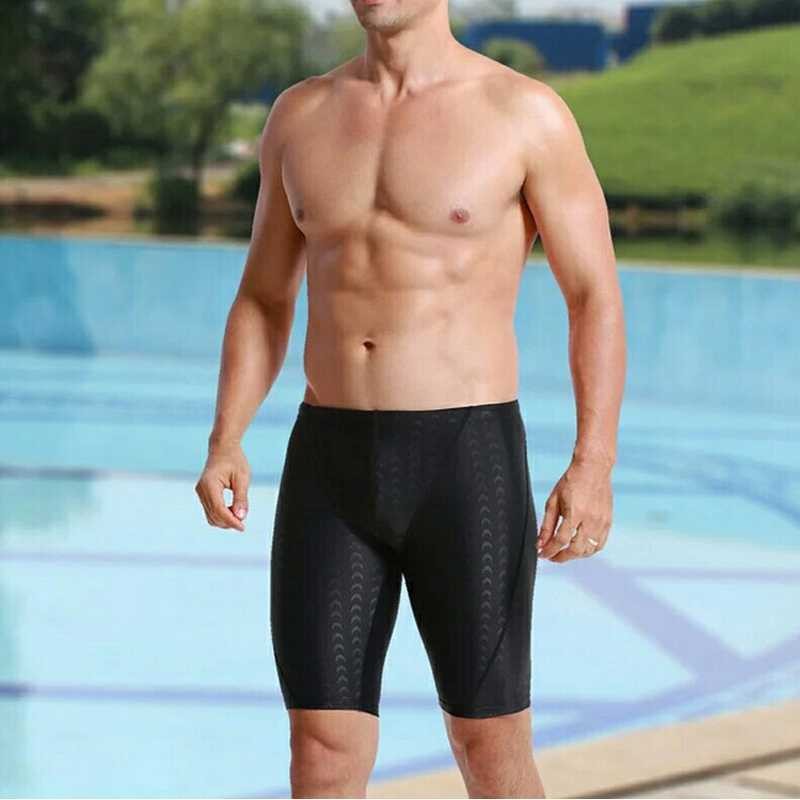 Celana Renang Pria Sharkskin Spandex + Polyester Jumbo Dewasa L XL XXL