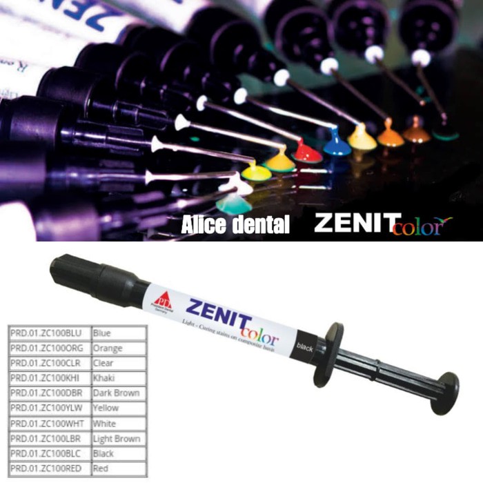 Alice dental // Zenit color composite flow / komposit warna stain / bahan tambal gigi rainbow