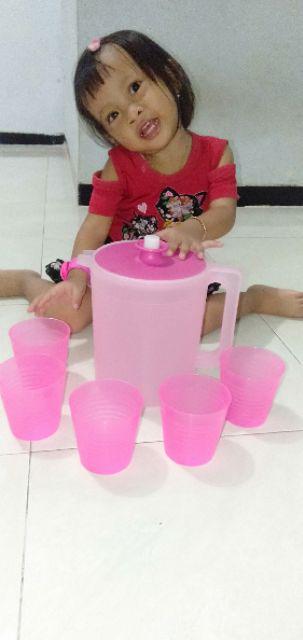 Cpm Teko Yeppo Set Of 5 Glass Pink / Teko Plastik / Teko Set / Teko Beranak