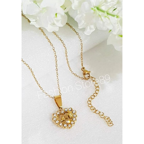 New Kalung Titanium Love Motif full permata Gold dan Silver Antikarat bestquality import