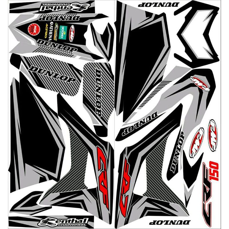 Decal motocross honda CRF 150 variasi striping stiker honda CRF 150