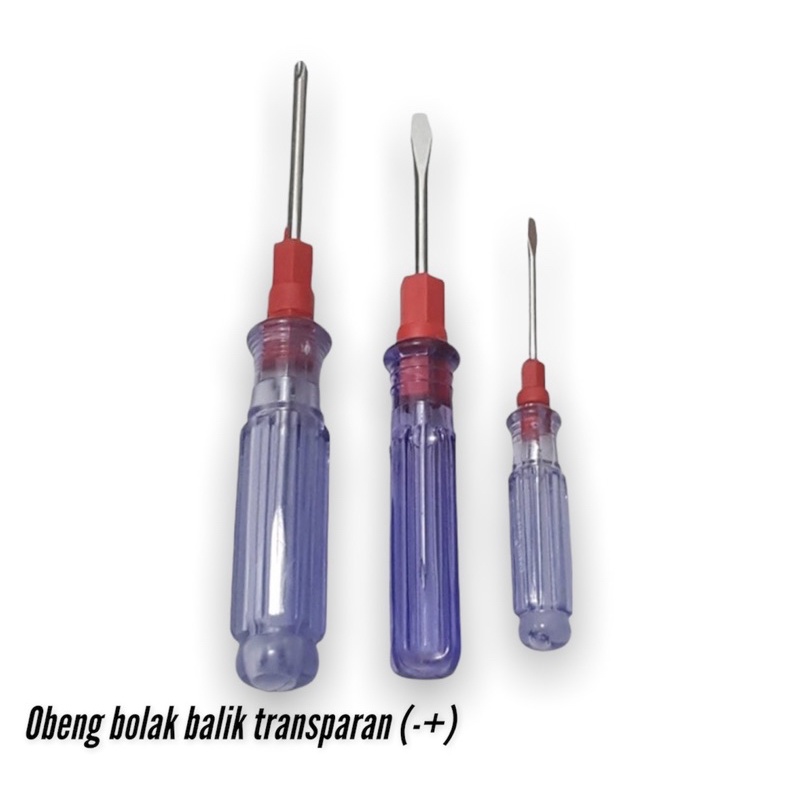 Obeng plus minus bolak balik transparan 3” 5” 6”