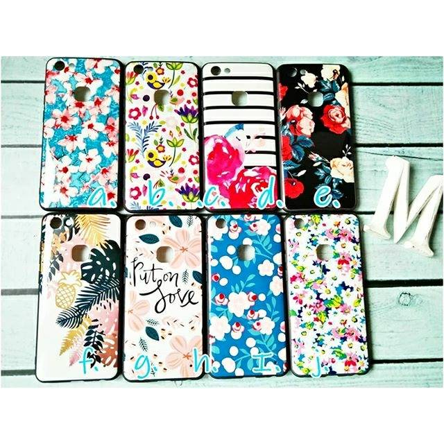 Tpu glass flora design-oppof7 vivo v7 v9 a6 redmi6 redmiS2