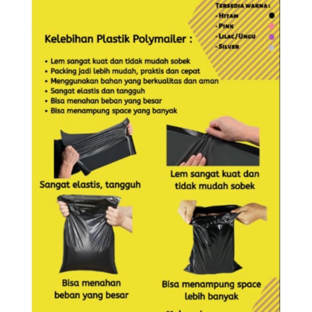 Plastik Polymailer Packing Online Pakai Lem Ukuran 20×30cm