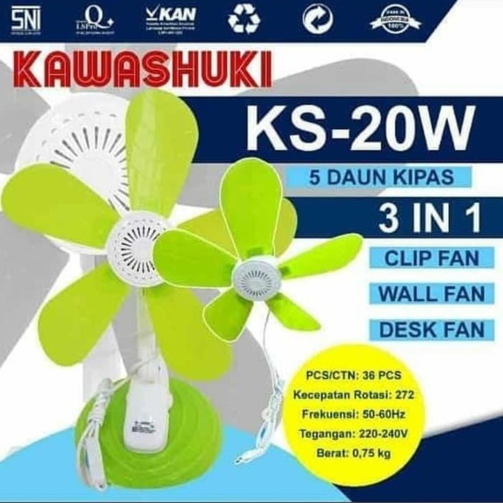 KIPAS ANGIN JEPIT 3 IN 1 20 WATT MURAH ANGIN KENCANG KAWASHUKI