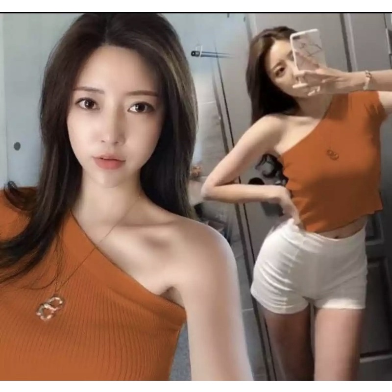 ATASAN WANITA BLOUSE LENGAN SEBELAH TERBARU STYLE CROP KOREA