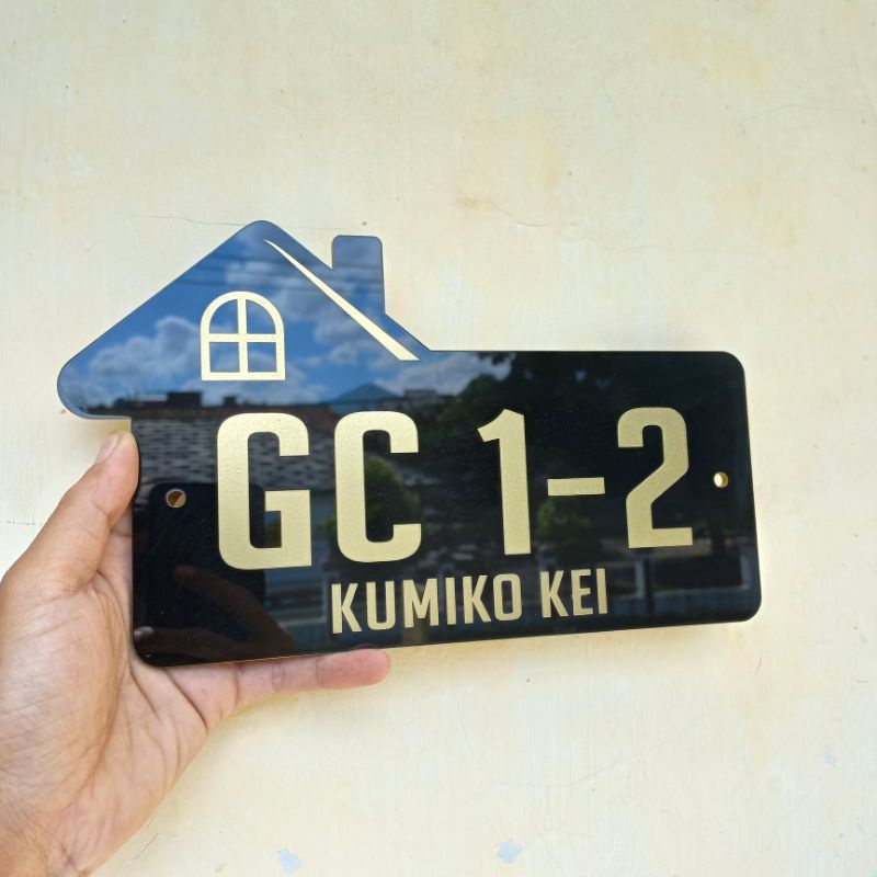 MURAH MERIAH !! PAPAN NOMOR RUMAH 25 x 15 cm / BAHAN ACRYLIC / LASER CUTTING