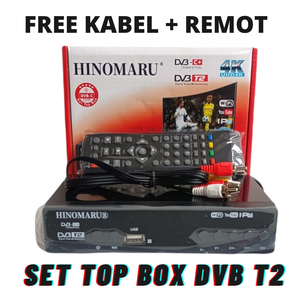 Set Top Box DVB T2 HINOMARU STB Digital Receiver UHD 4K