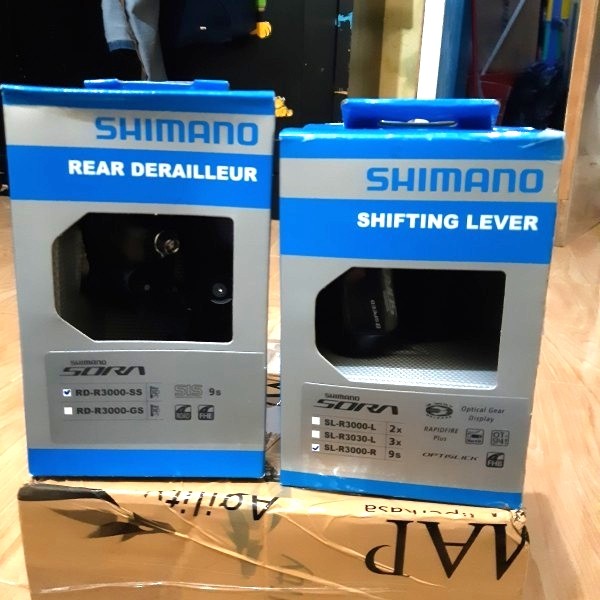 MINI GROUPSET RD SHORT + SHIFTER SHIMANO SORA ORIGINAL 9 SPEED NOT ZEE