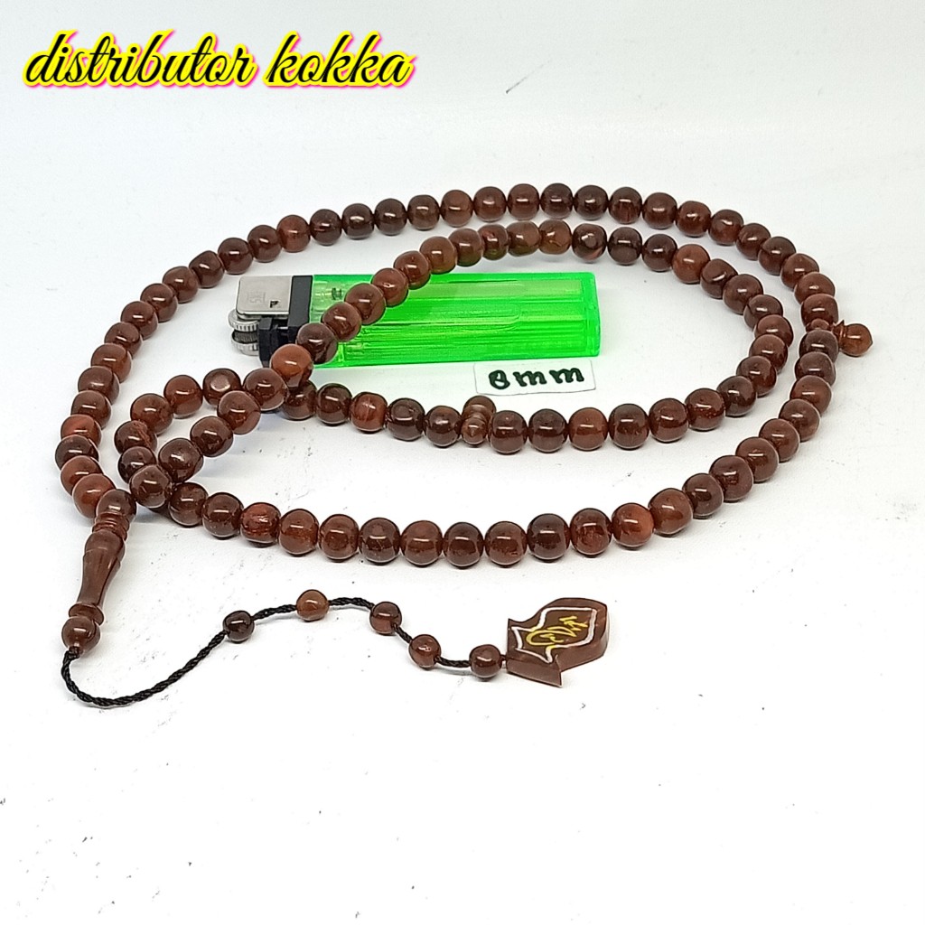 ( SUPER MURAH ) Tasbih Kokka kaukah 99 terompah  8,5 mm coklat